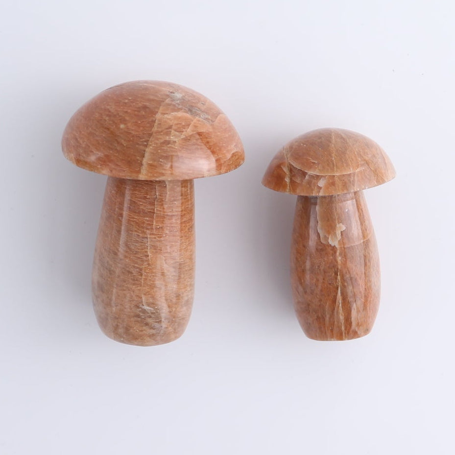 Peach Moonstone Mushrooms Set of 6