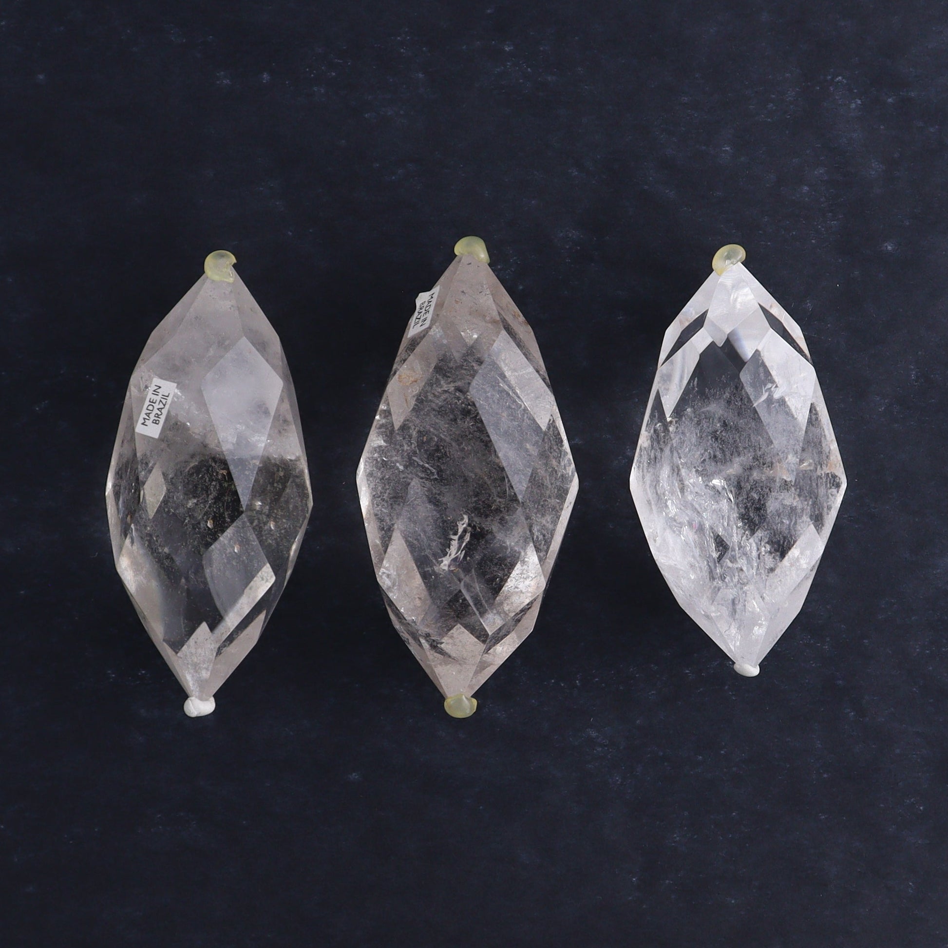 Quartz Faceted Double Points Set of 11 - Expert Wholesale and Supplier of Wholesale Crystals & Bulk Gemstones, ["Brazil","Clear Quartz","Mixed Carvings","Quartz"]