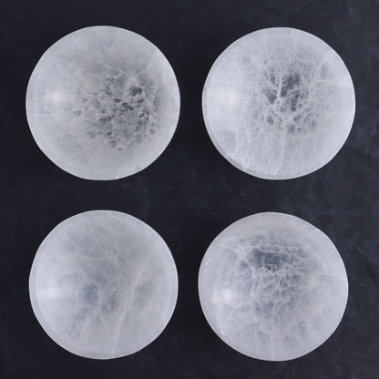 One Selenite (Satin Spar) Round Bowl 10 cm - Expert Wholesale and Supplier of Wholesale Crystals & Bulk Gemstones, ["Bowls","Morocco","Selenite"]