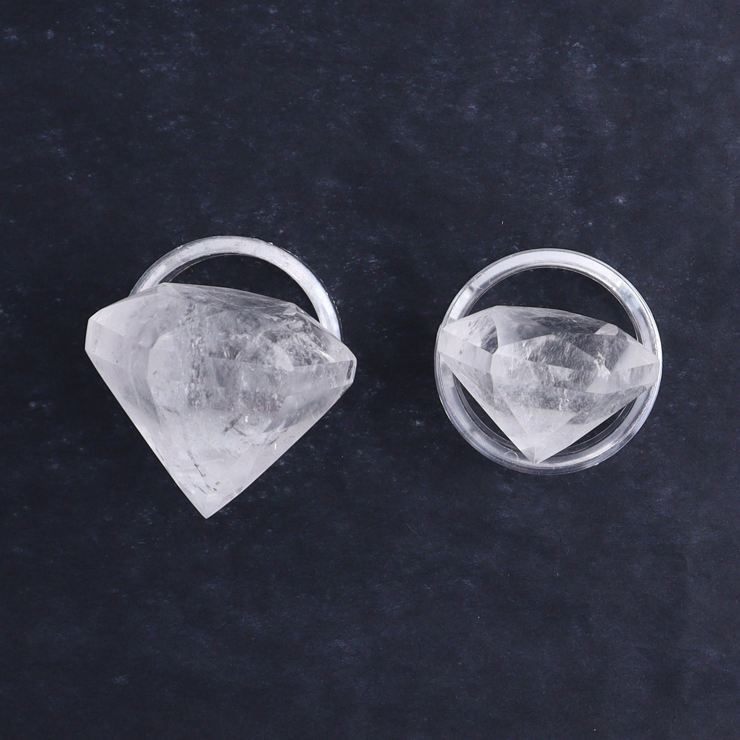 Quartz Diamond Shaped Carvings Set of 6 - Expert Wholesale and Supplier of Wholesale Crystals & Bulk Gemstones, ["Brazil","Clear Quartz","Mixed Carvings","Quartz"]
