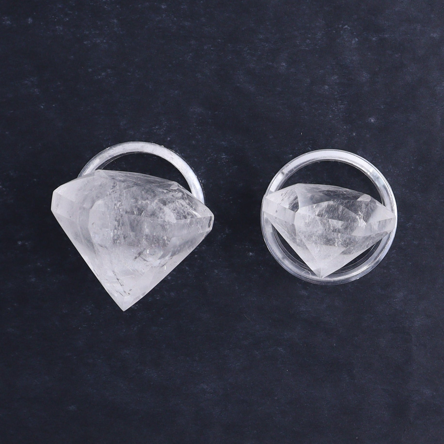 Quartz Diamond Shaped Carvings Set of 6 - Expert Wholesale and Supplier of Wholesale Crystals & Bulk Gemstones, ["Brazil","Clear Quartz","Mixed Carvings","Quartz"]