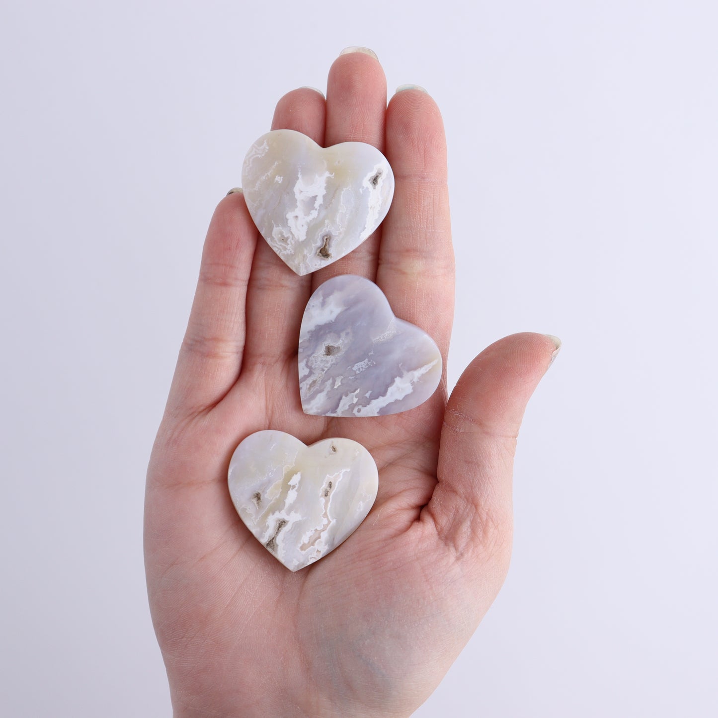 One Agate Chalcedony Heart Cab - Expert Wholesale and Supplier of Wholesale Crystals & Bulk Gemstones, ["Agate","Agate Chalcedony","Cabs","Hearts"]