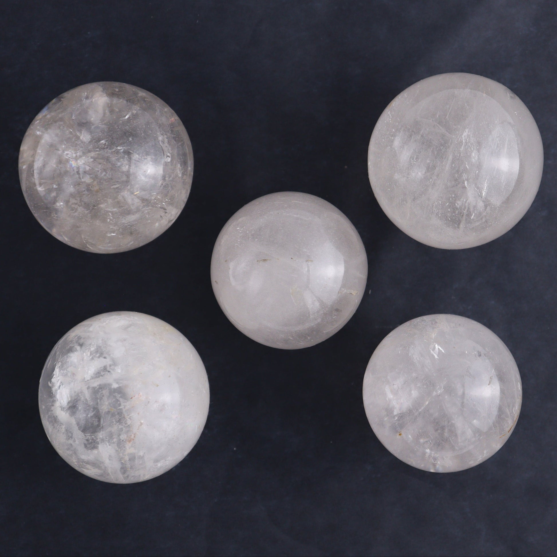 Clear Quartz Spheres Set of 9 - Expert Wholesale and Supplier of Wholesale Crystals & Bulk Gemstones, ["Clear Quartz","Quartz","Spheres"]