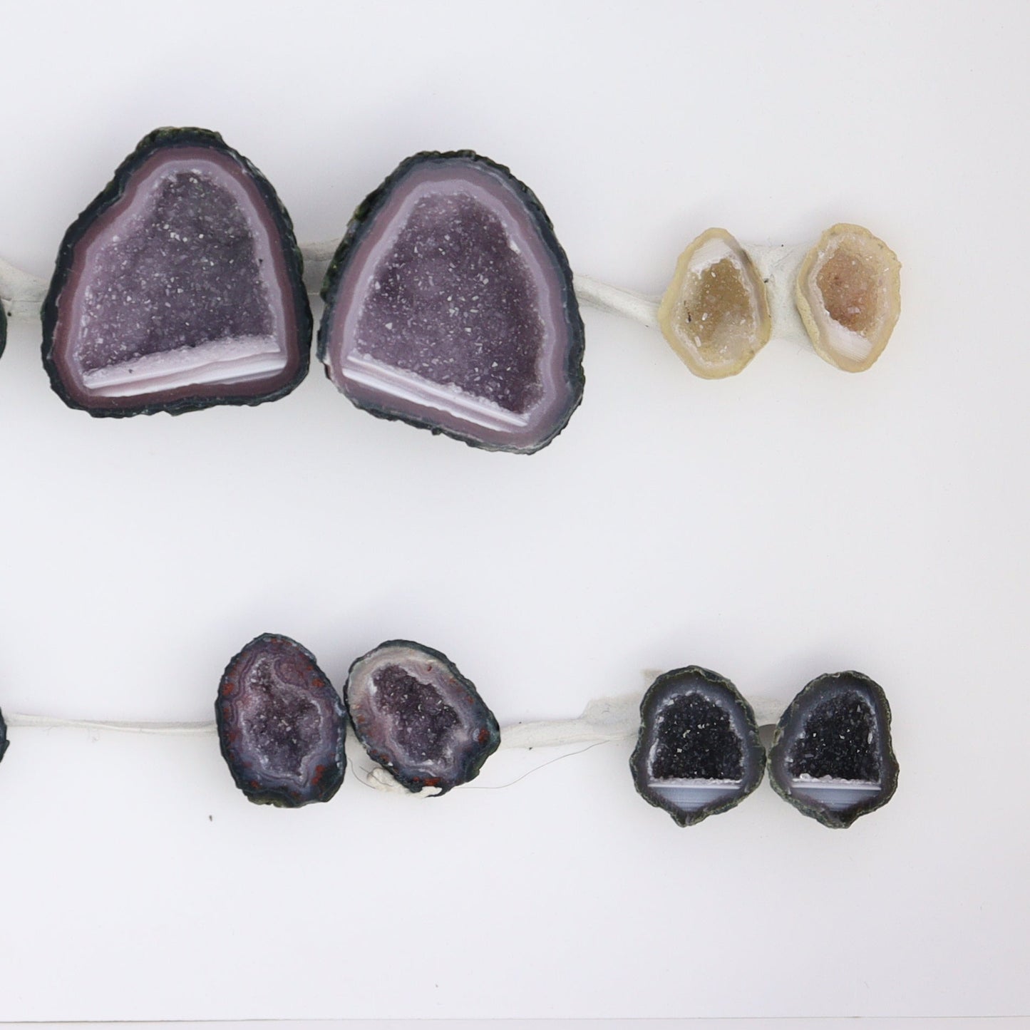 Tabasco Geodes 9 Pairs - Expert Wholesale and Supplier of Wholesale Crystals & Bulk Gemstones, ["Geodes","Tabasco Geode"]