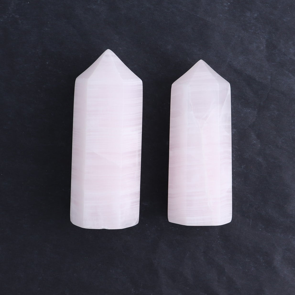 Pink Mangano Calcite Towers Set of 6