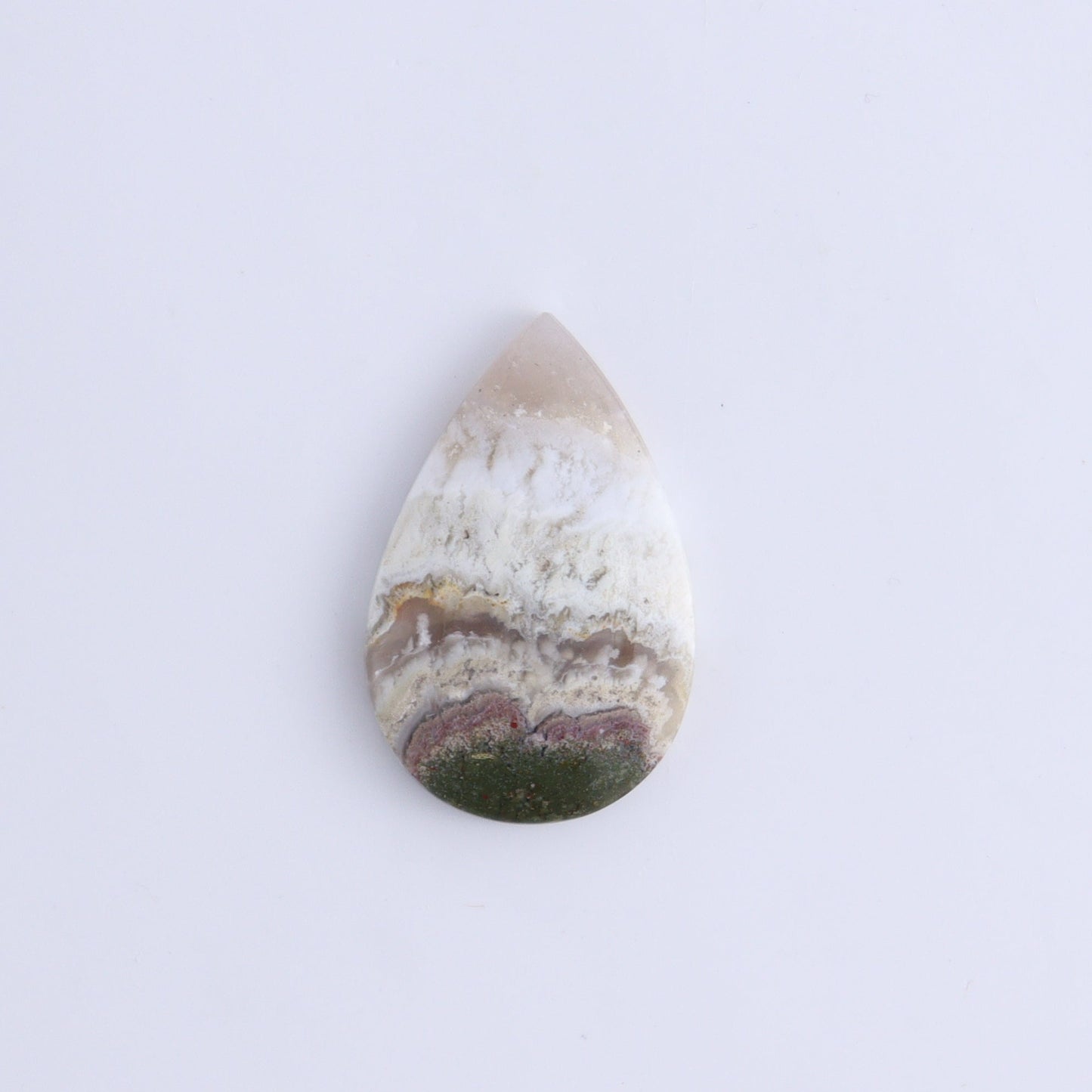 One Moss Agate Teardrop Cab - Expert Wholesale and Supplier of Wholesale Crystals & Bulk Gemstones, ["Agate","Cabs","Moss Agate","Teardrop"]