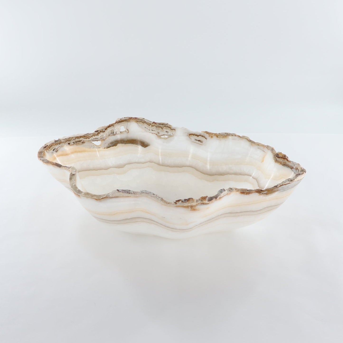 Mexican Onyx/Calcite Bowl (L) 19" x (W) 13" x (H) 5"