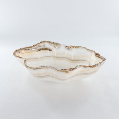Mexican Onyx/Calcite Bowl (L) 19" x (W) 13" x (H) 5"