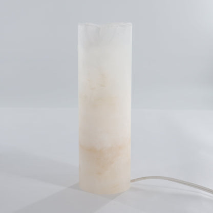 One Small White Rough Top Onyx Lamp Blind