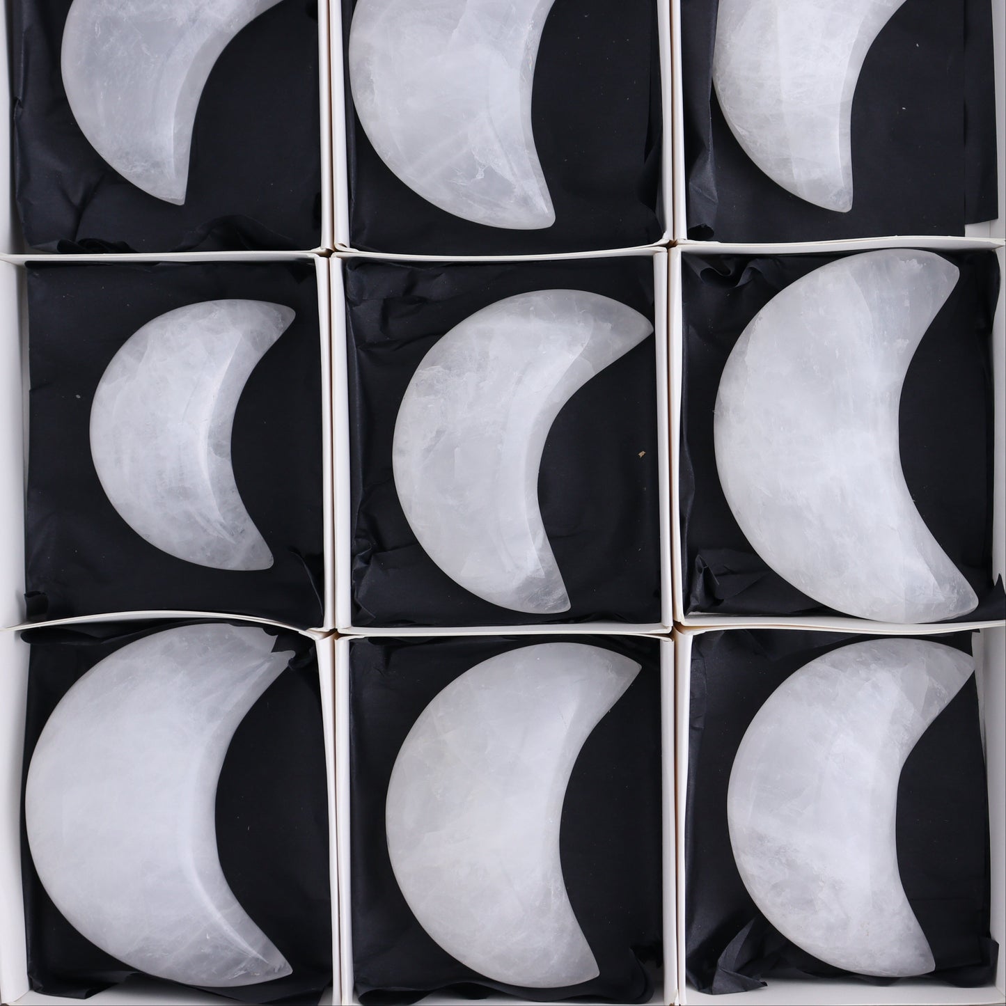 Quartz Moons Set of 12 - Expert Wholesale and Supplier of Wholesale Crystals & Bulk Gemstones, ["moons","Quartz"]
