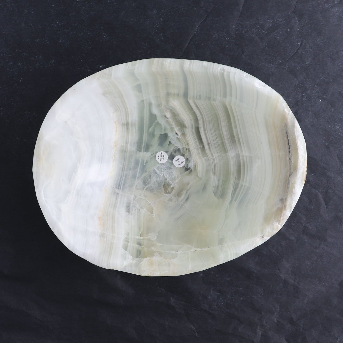 One Bowl Mexican Onyx/Calcite White with Green Banding Rough