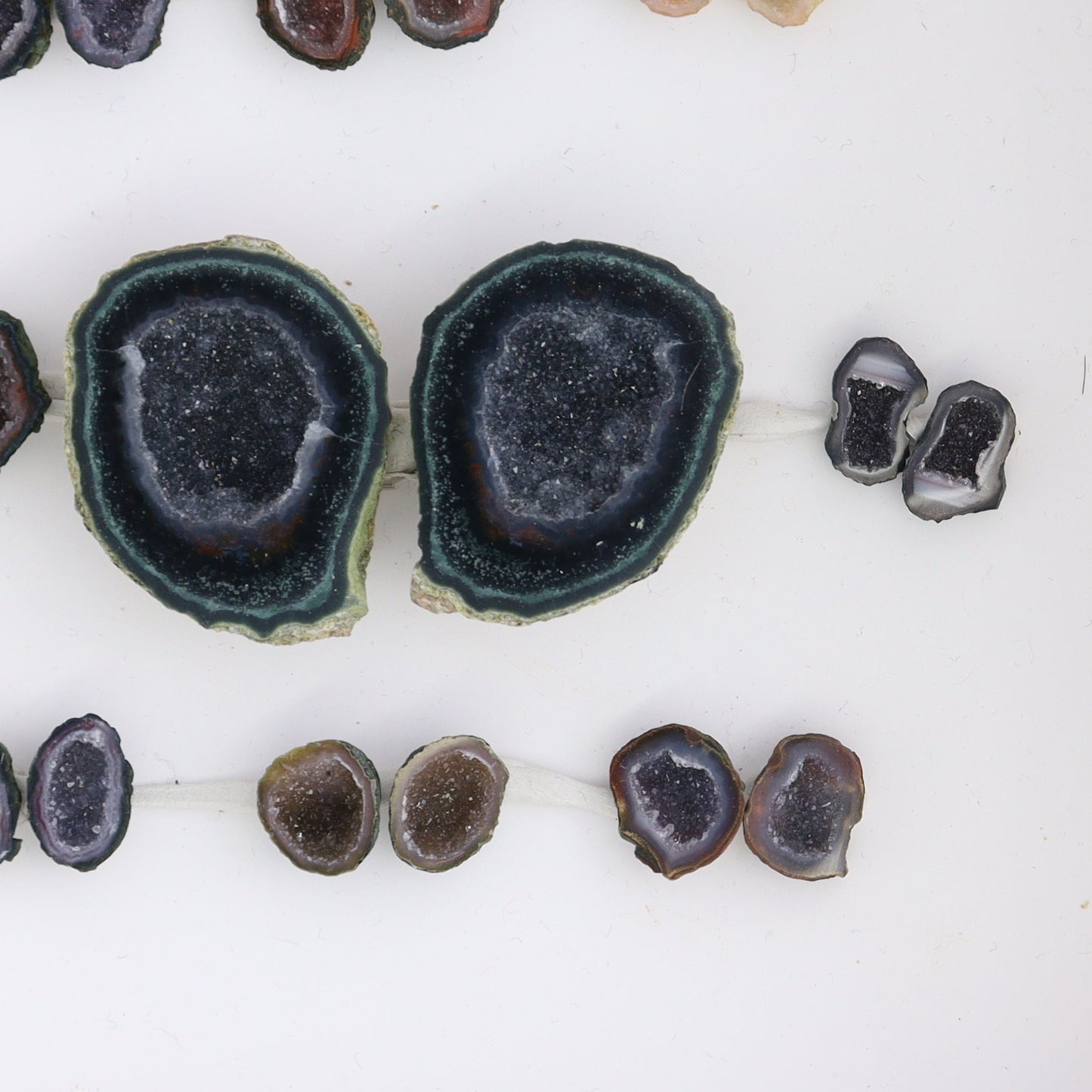 Tabasco Geodes 9 Pairs - Expert Wholesale and Supplier of Wholesale Crystals & Bulk Gemstones, ["Geodes","Tabasco Geode"]