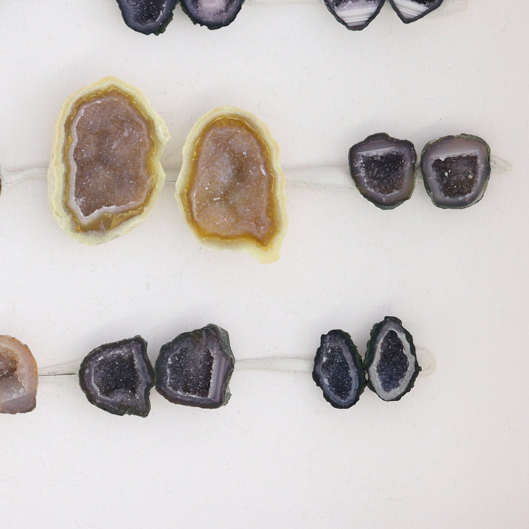 Tabasco Geodes 9 Pairs - Expert Wholesale and Supplier of Wholesale Crystals & Bulk Gemstones, ["Geodes","Tabasco Geode"]
