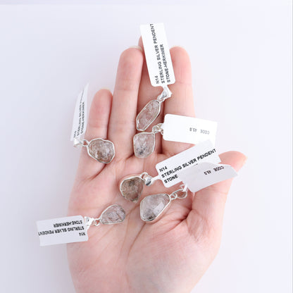 One Herkimer Sterling Silver Pendant (chain not included) - Expert Wholesale and Supplier of Wholesale Crystals & Bulk Gemstones, ["Herkimer","Pendant","Sterling Silver"]