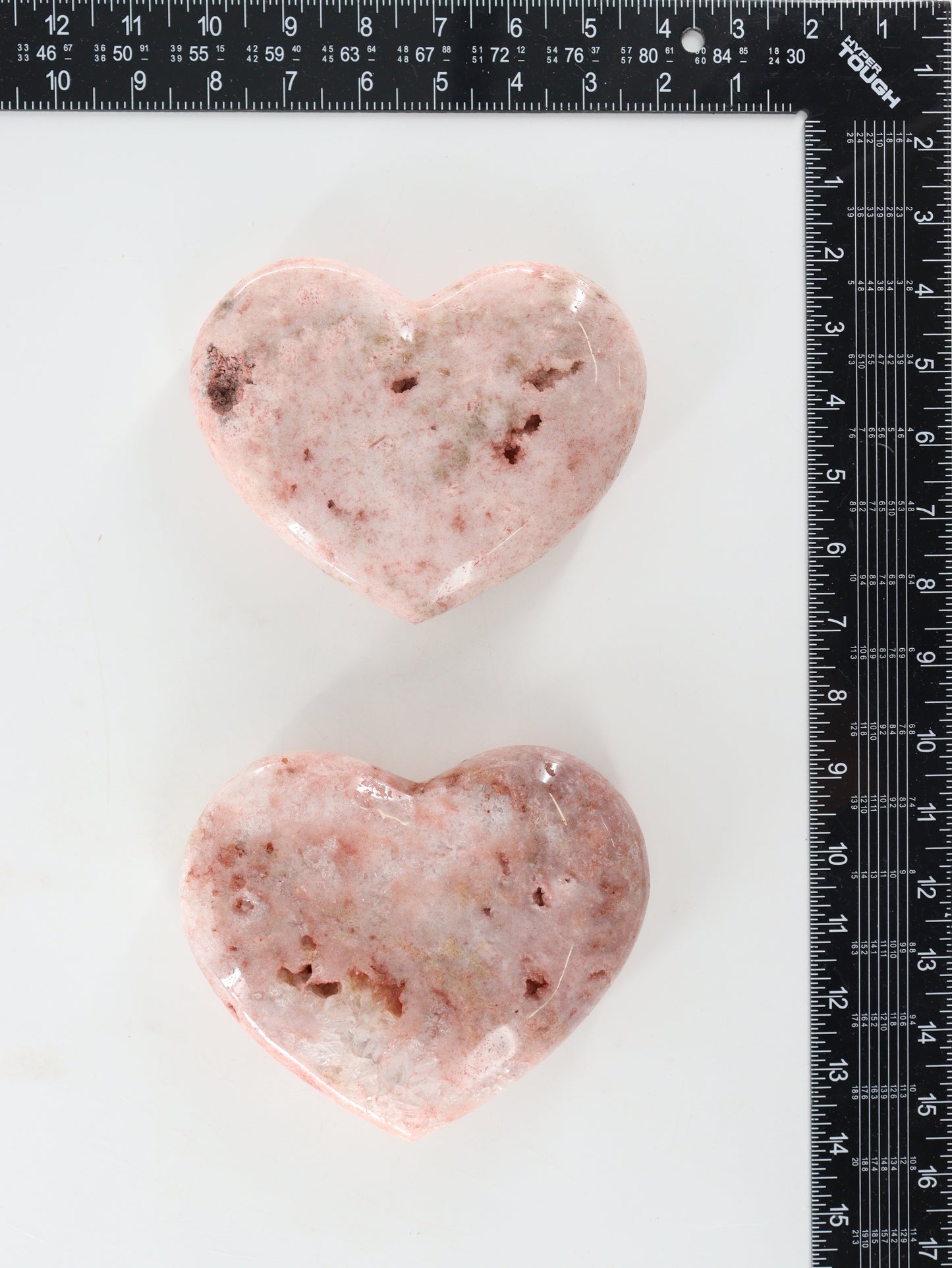 Pink Amethyst Heart Set of 2