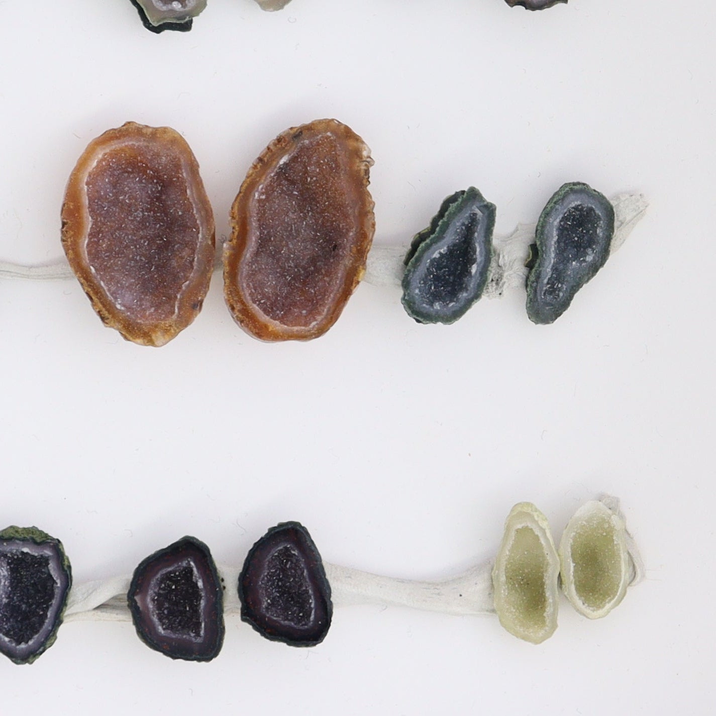 Tabasco Geodes 9 Pairs - Expert Wholesale and Supplier of Wholesale Crystals & Bulk Gemstones, ["Geodes","Tabasco Geode"]