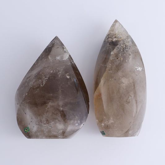 Imperfect Smoky Quartz Set of 2 - Expert Wholesale and Supplier of Wholesale Crystals & Bulk Gemstones, ["Brazil","flames","Quartz","Smoky Quartz"]
