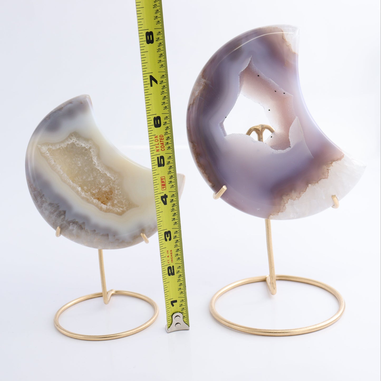 Agate Moons with Stand Set of 2 - Expert Wholesale and Supplier of Wholesale Crystals & Bulk Gemstones, ["Agate","Brazil","moons"]