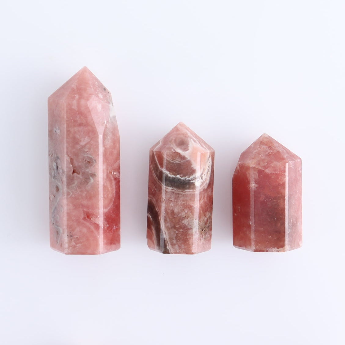Rhodochrosite Towers Set of 9