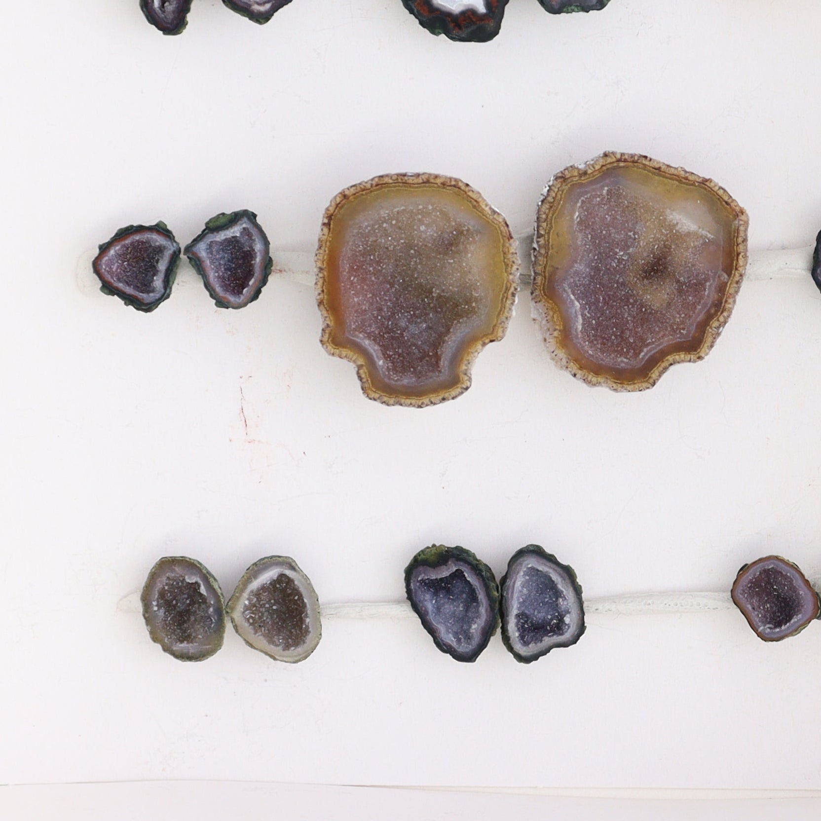 Tabasco Geodes 9 Pairs - Expert Wholesale and Supplier of Wholesale Crystals & Bulk Gemstones, ["Geodes","Tabasco Geode"]