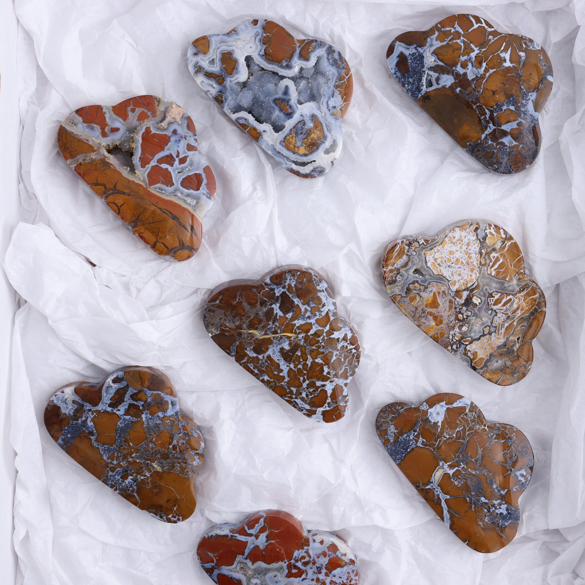 Brecciated Jasper Clouds Set of 10 - Expert Wholesale and Supplier of Wholesale Crystals & Bulk Gemstones, ["Brecciated Jasper","Clouds","Indonesia"]