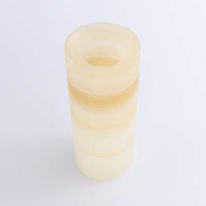 One Small Flower Vase Mexican Onyx/Calcite Light Honey