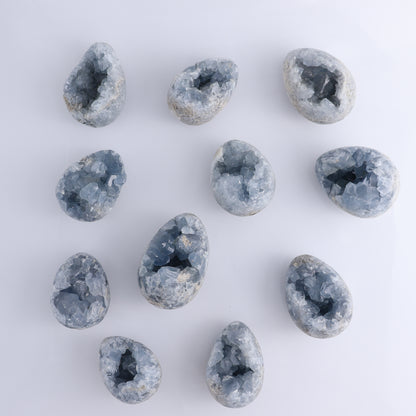 Celestite Eggs Set of 11 - Expert Wholesale and Supplier of Wholesale Crystals & Bulk Gemstones, ["Celestite","Eggs","Madagascar"]
