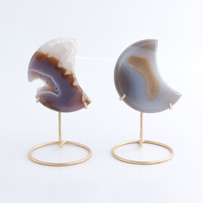 Agate Moons with Stand Set of 5 - Expert Wholesale and Supplier of Wholesale Crystals & Bulk Gemstones, ["Agate","Brazil","moons"]