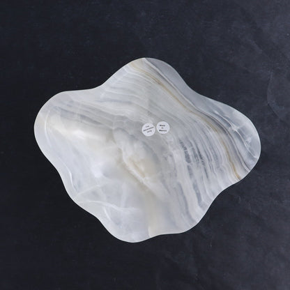 One Bowl Mexican Onyx/Calcite White & Grey Banding