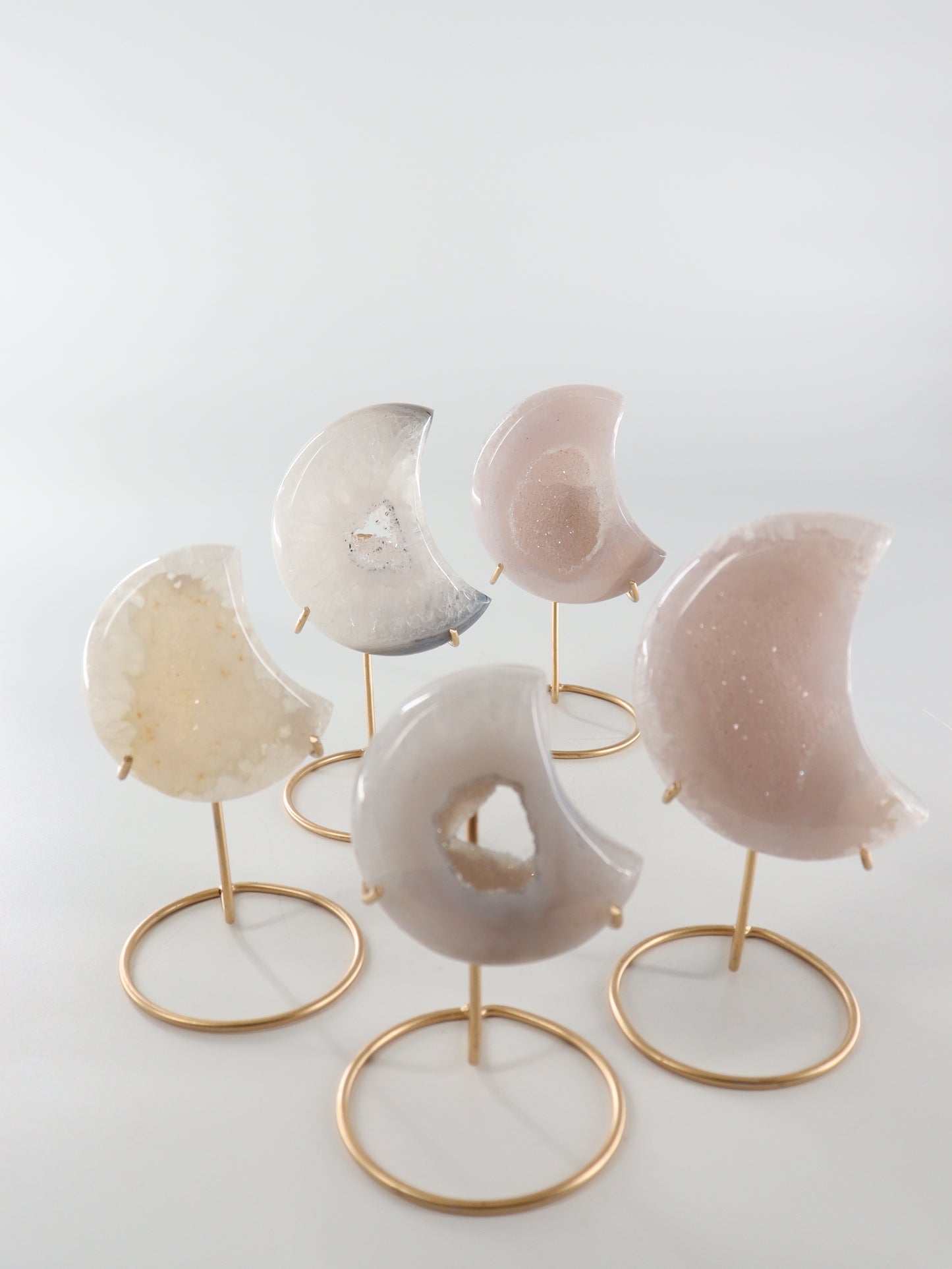 Agate Moons with Stands Set of 5 - Expert Wholesale and Supplier of Wholesale Crystals & Bulk Gemstones, []