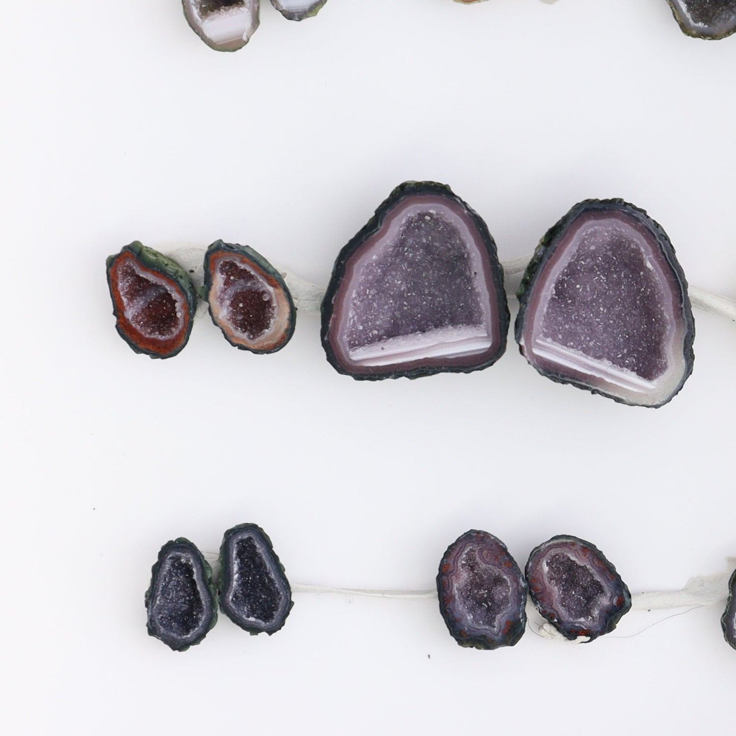 Tabasco Geodes 9 Pairs - Expert Wholesale and Supplier of Wholesale Crystals & Bulk Gemstones, ["Geodes","Tabasco Geode"]