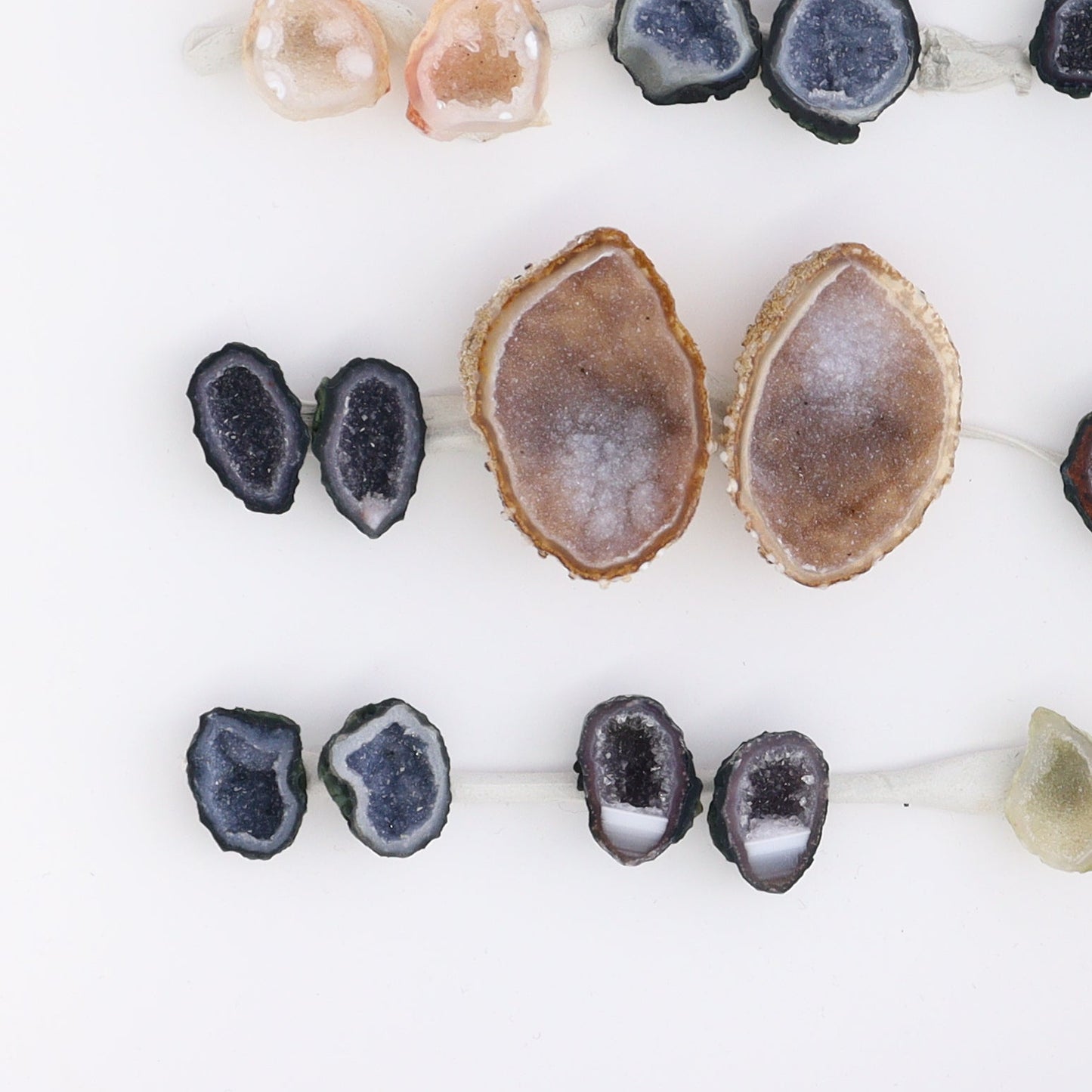 Tabasco Geodes 9 Pairs - Expert Wholesale and Supplier of Wholesale Crystals & Bulk Gemstones, ["Geodes","Tabasco Geode"]