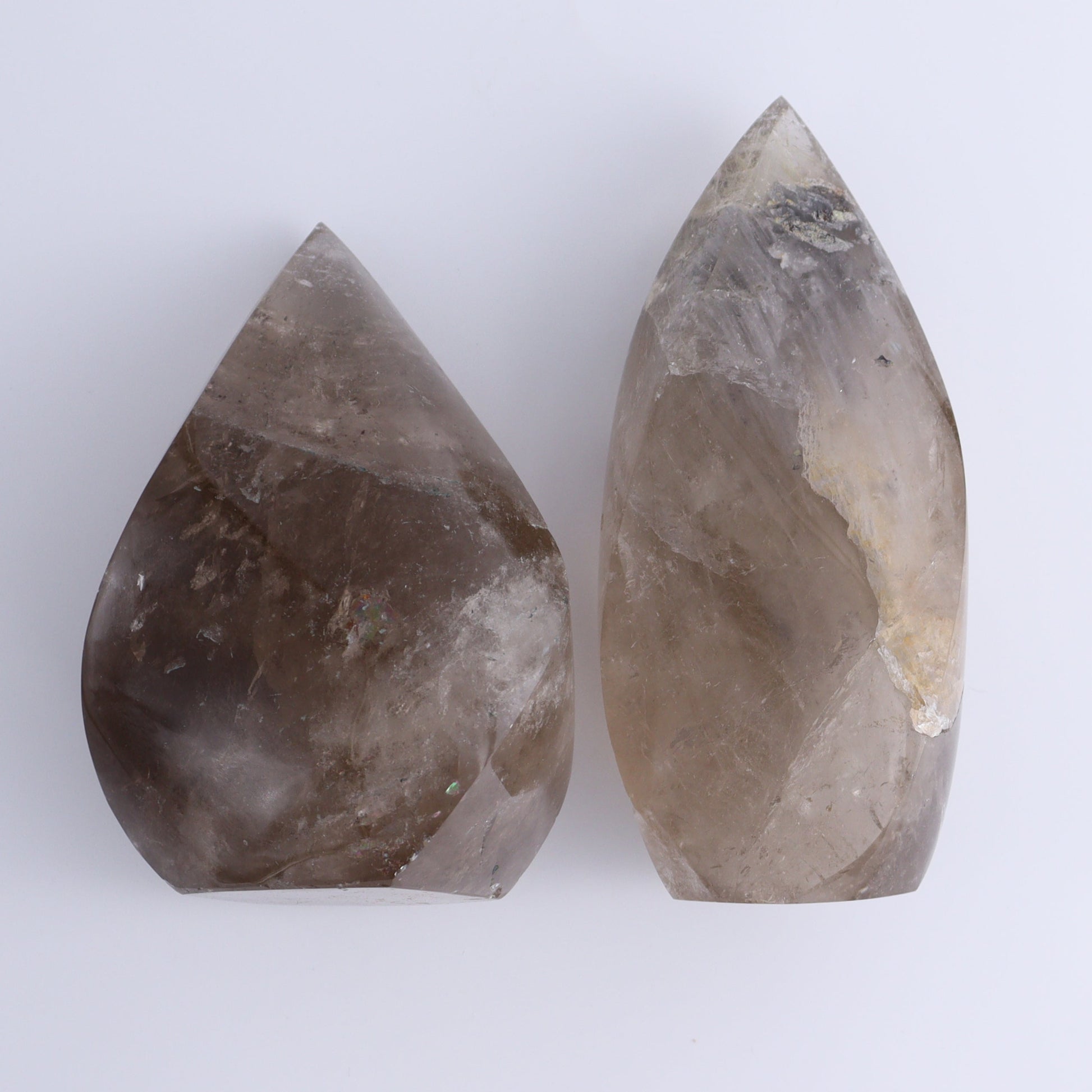 Imperfect Smoky Quartz Set of 2 - Expert Wholesale and Supplier of Wholesale Crystals & Bulk Gemstones, ["Brazil","flames","Quartz","Smoky Quartz"]