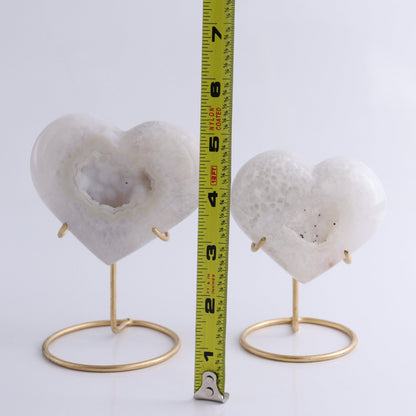Agate Hearts with Stand Set of 6 - Expert Wholesale and Supplier of Wholesale Crystals & Bulk Gemstones, ["Agate","Brazil","Hearts"]