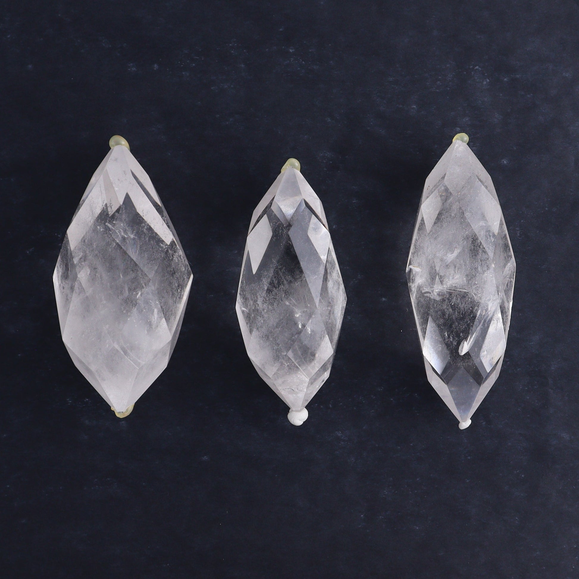 Quartz Faceted Double Points Set of 11 - Expert Wholesale and Supplier of Wholesale Crystals & Bulk Gemstones, ["Brazil","Clear Quartz","Mixed Carvings","Quartz"]