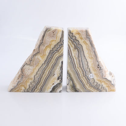 One Pair of Mexican Onyx/Calcite Yellow Zebra Rough Bookend - Expert Wholesale and Supplier of Wholesale Crystals & Bulk Gemstones, ["Bookends","Calcite","Catalog Onyx","Mexico","onyx"]
