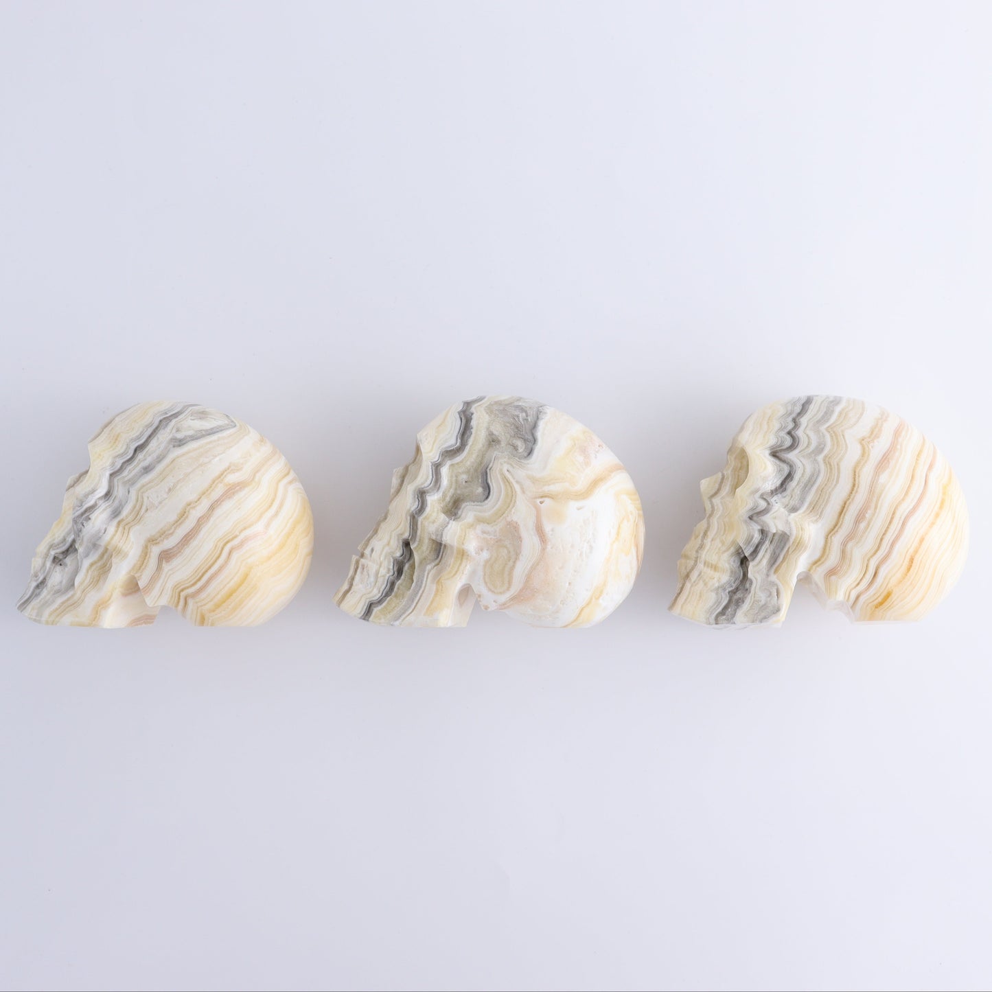 Onyx Skulls Set of 3 - Expert Wholesale and Supplier of Wholesale Crystals & Bulk Gemstones, ["Mexico","onyx","Skulls"]