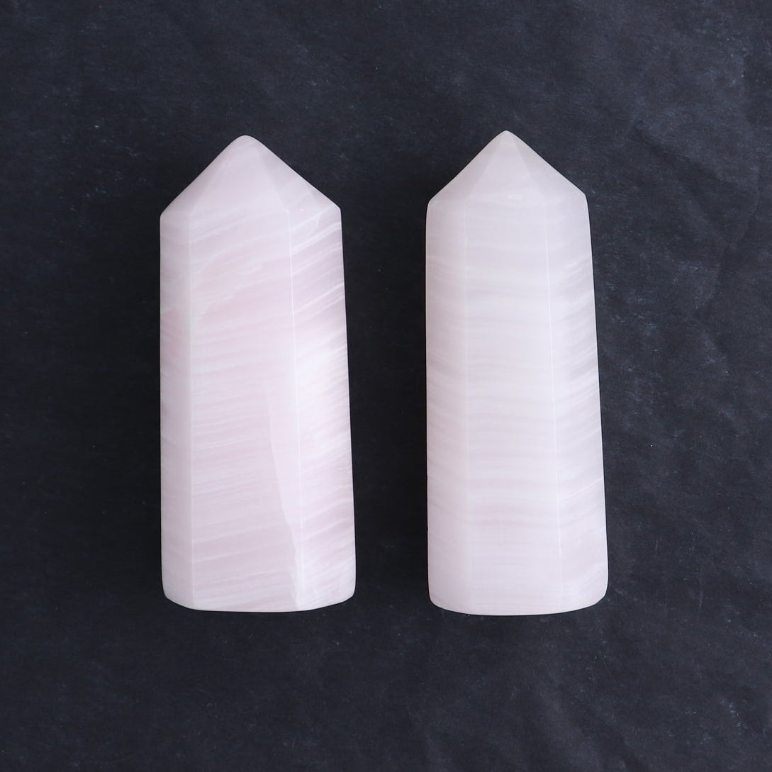 Pink Mangano Calcite Towers Set of 6