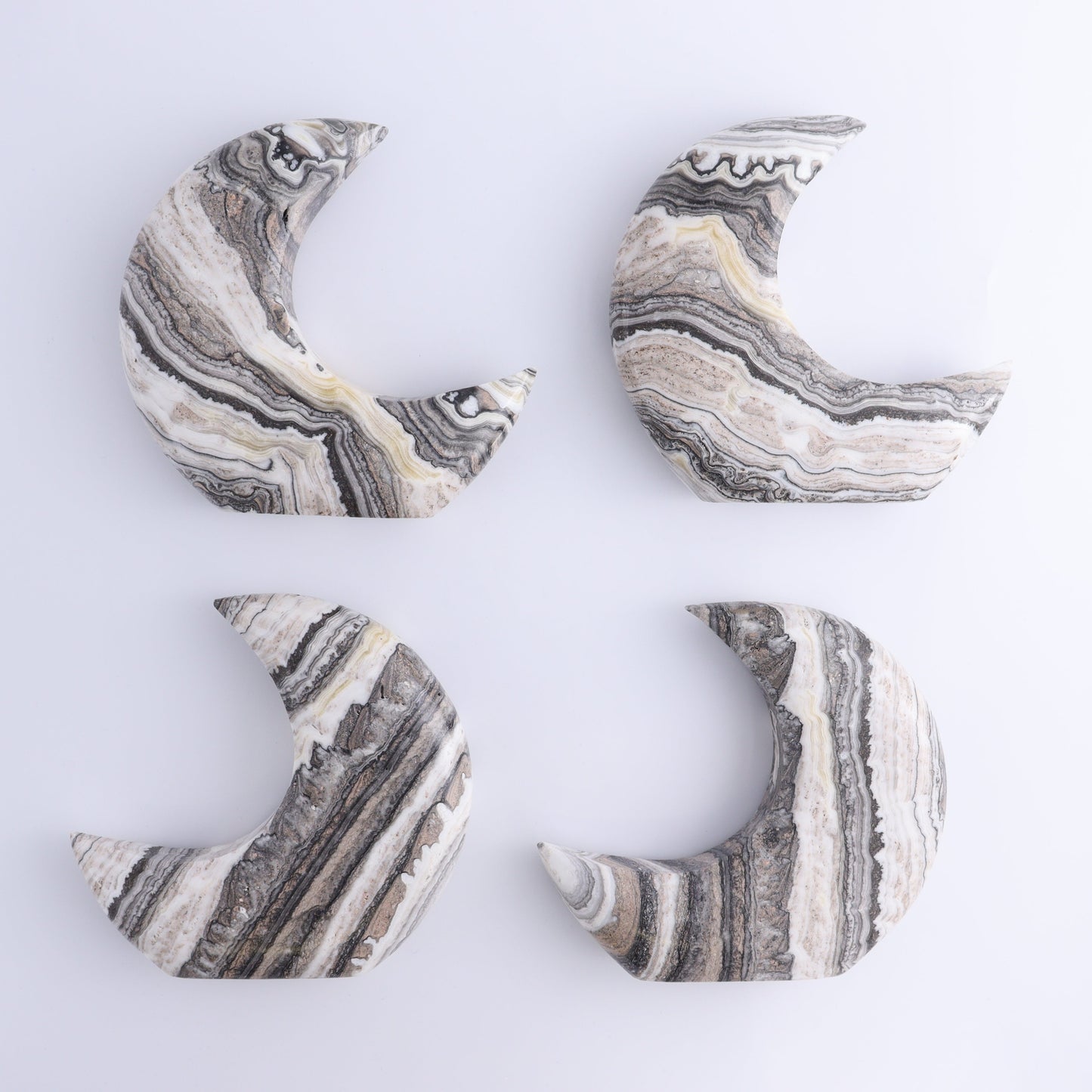 One Standing Moon Mexican Onyx/Calcite Zebra Black - Expert Wholesale and Supplier of Wholesale Crystals & Bulk Gemstones, ["Calcite","Catalog Onyx","Mexico","moons","onyx"]