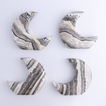 One Standing Moon Mexican Onyx/Calcite Zebra Black - Expert Wholesale and Supplier of Wholesale Crystals & Bulk Gemstones, ["Calcite","Catalog Onyx","Mexico","moons","onyx"]