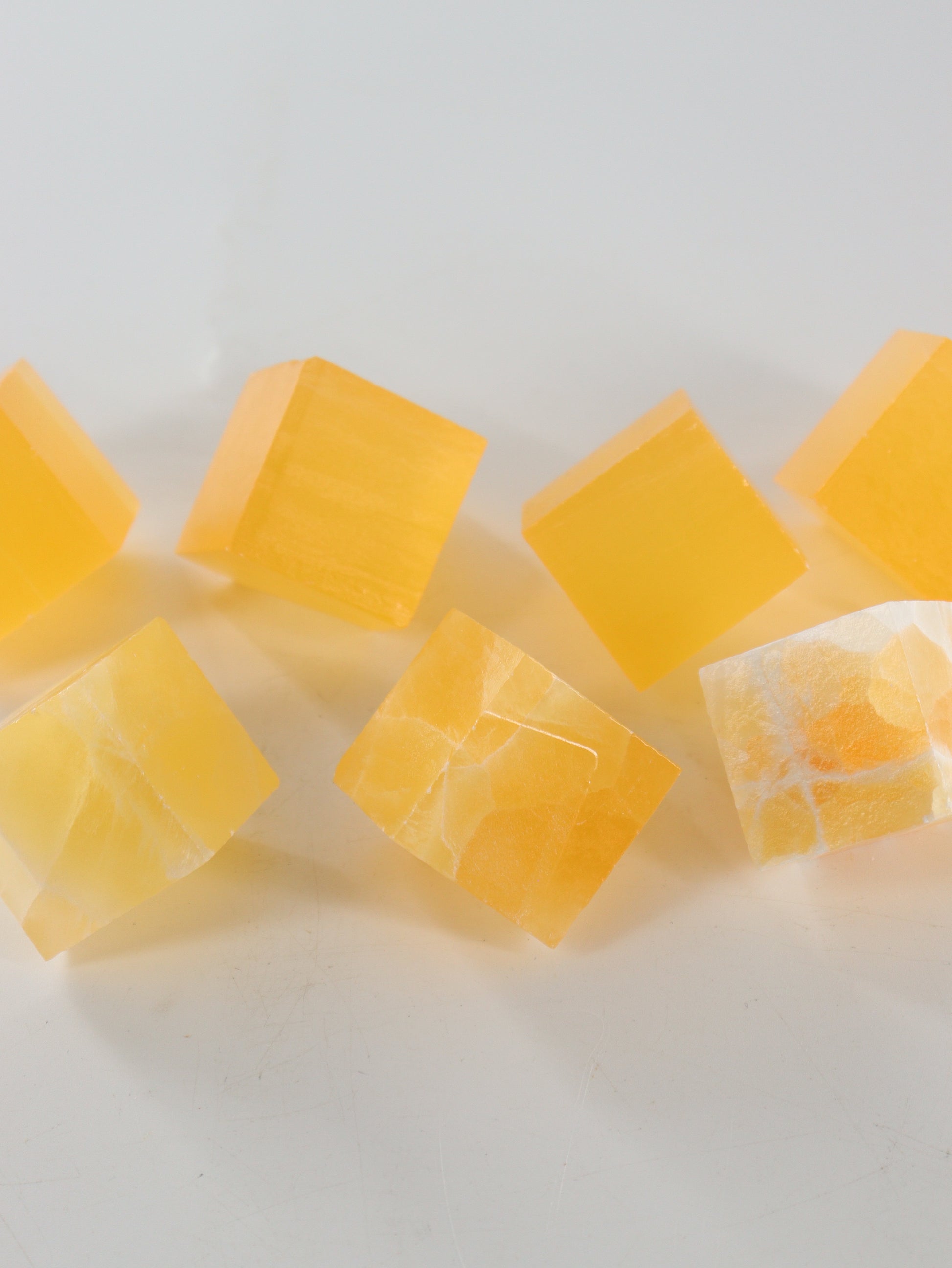 Calcite Cubes Set of 7 - Expert Wholesale and Supplier of Wholesale Crystals & Bulk Gemstones, ["Calcite","close_50","Flats","Freeforms","Honey Calcite","Utah"]