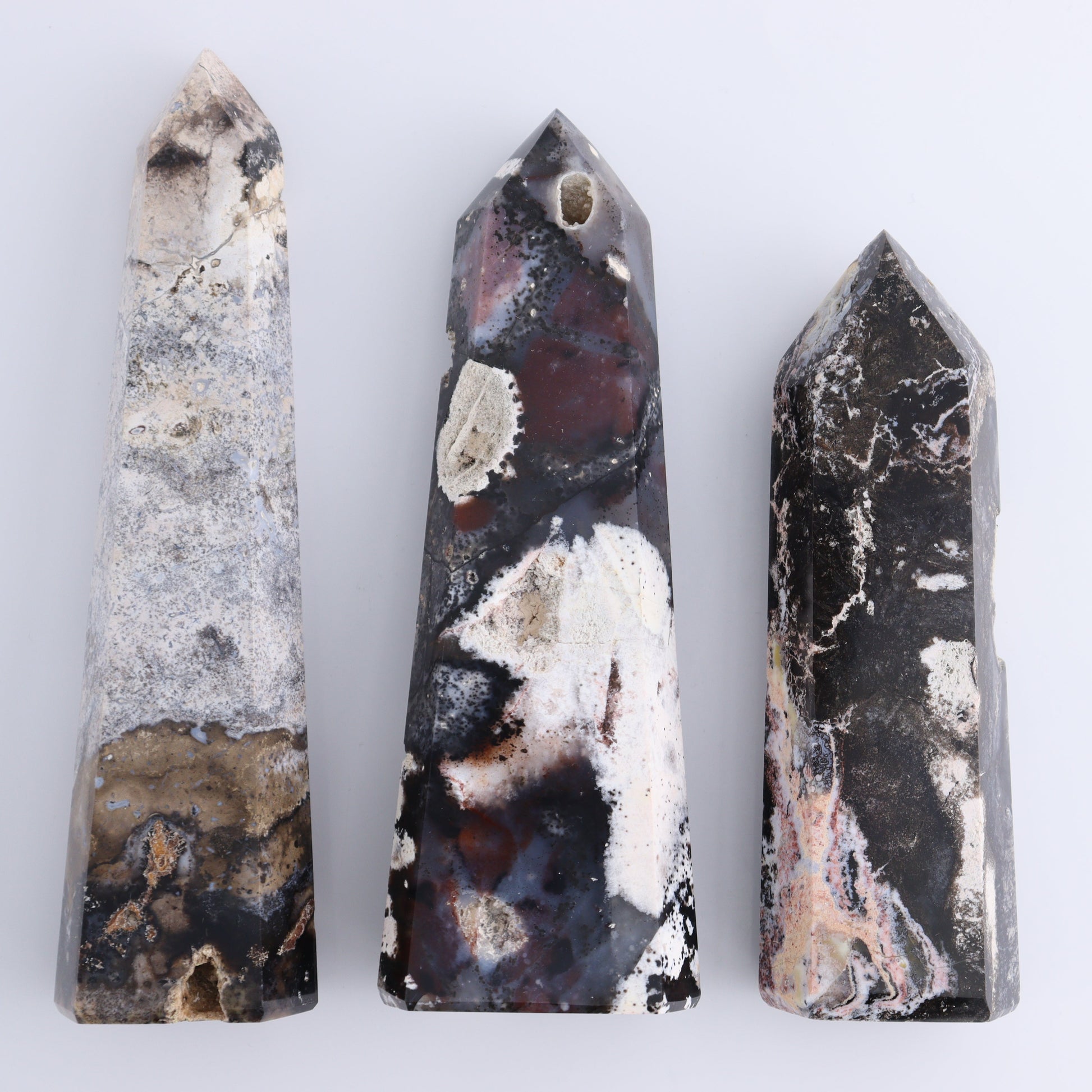 Mosaic Quartz Towers Set of 3 - Expert Wholesale and Supplier of Wholesale Crystals & Bulk Gemstones, ["Brazil","Mosaic Quartz","Quartz","Towers"]