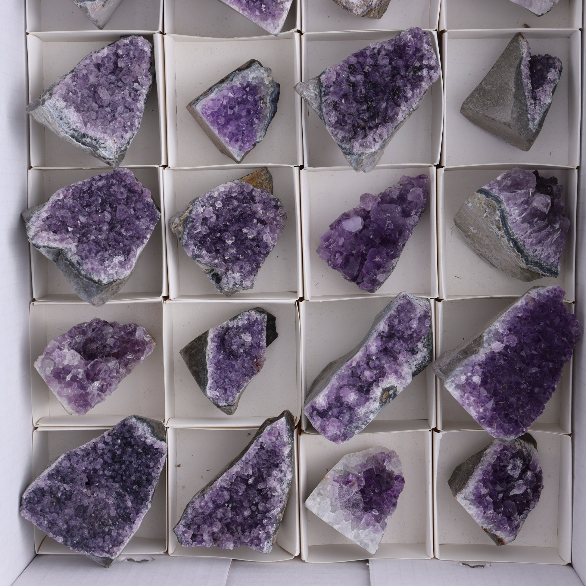 Amethyst Cut Base Set of 24 - Expert Wholesale and Supplier of Wholesale Crystals & Bulk Gemstones, ["Amethyst","Cut Base"]