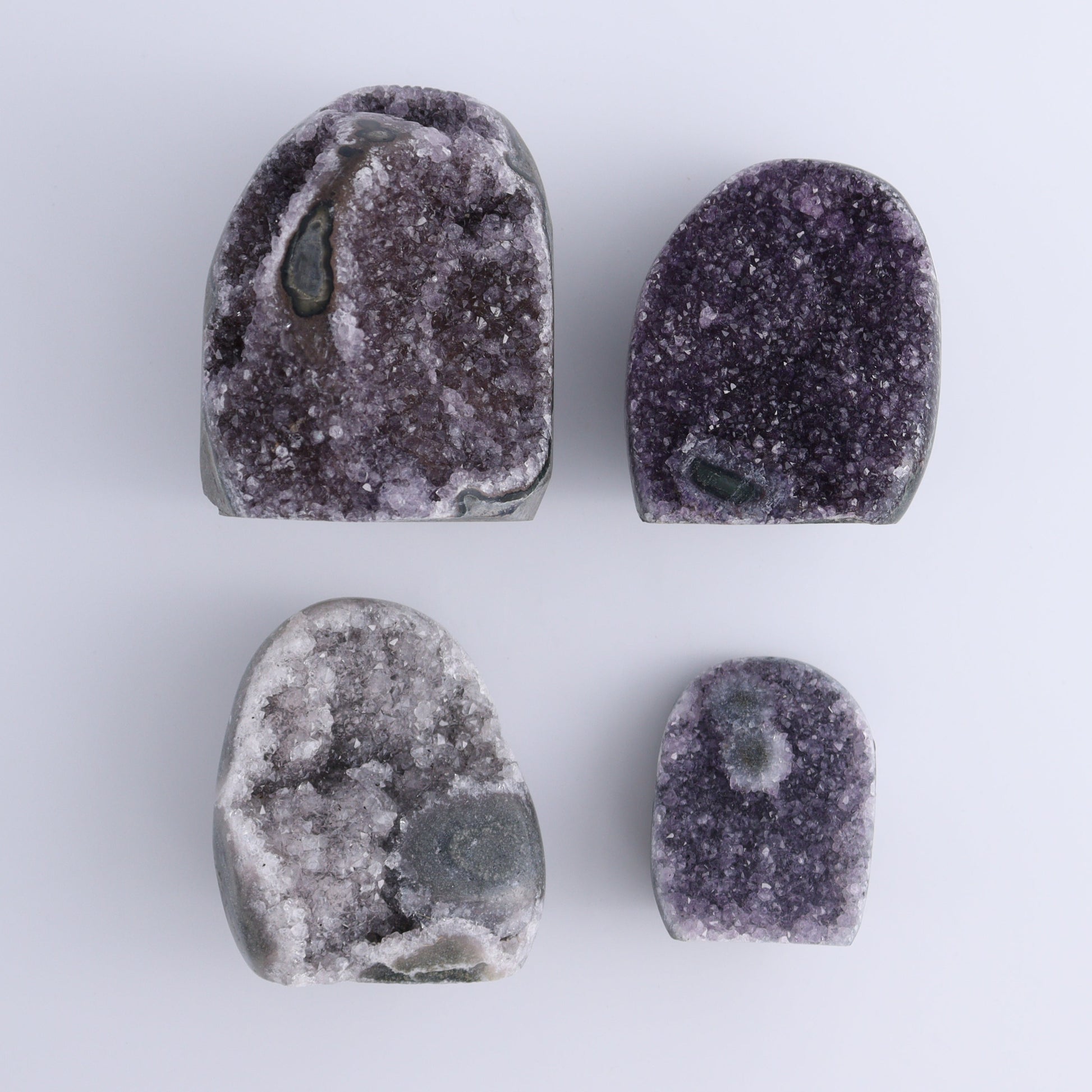 Uruguay Amethyst Set of 4 - Expert Wholesale and Supplier of Wholesale Crystals & Bulk Gemstones, ["Amethyst","Cut Base","Uruguay"]