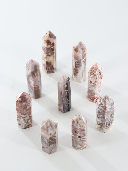 Crazy Lace Agate Towers Set of 9 - Expert Wholesale and Supplier of Wholesale Crystals & Bulk Gemstones, []