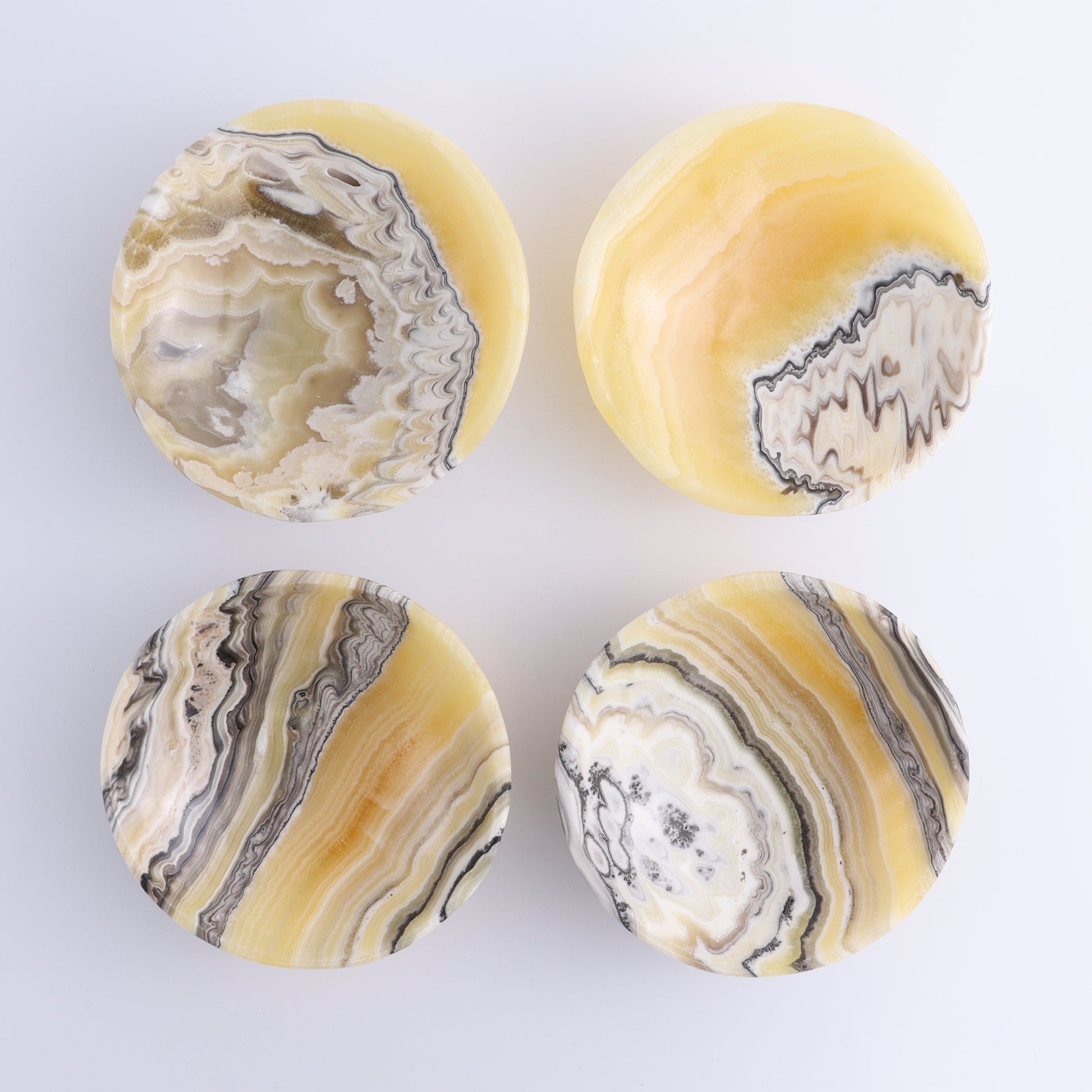One Bowl (12 cm) Mexican Onyx/Calcite Yellow Zebra Polished - Expert Wholesale and Supplier of Wholesale Crystals & Bulk Gemstones, ["bowl","Calcite","Catalog Onyx","Decorative Dish","Mexico","onyx"]