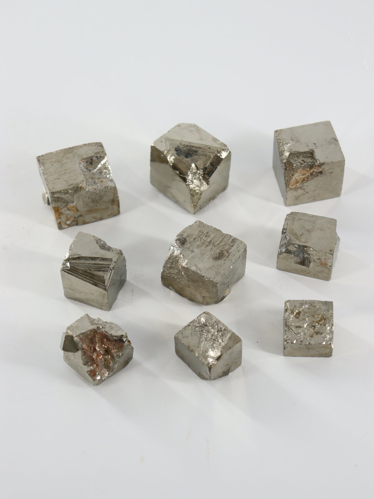 Pyrite Cubes Set of 9 - Expert Wholesale and Supplier of Wholesale Crystals & Bulk Gemstones, ["Cubes","Pyrite","Spain"]