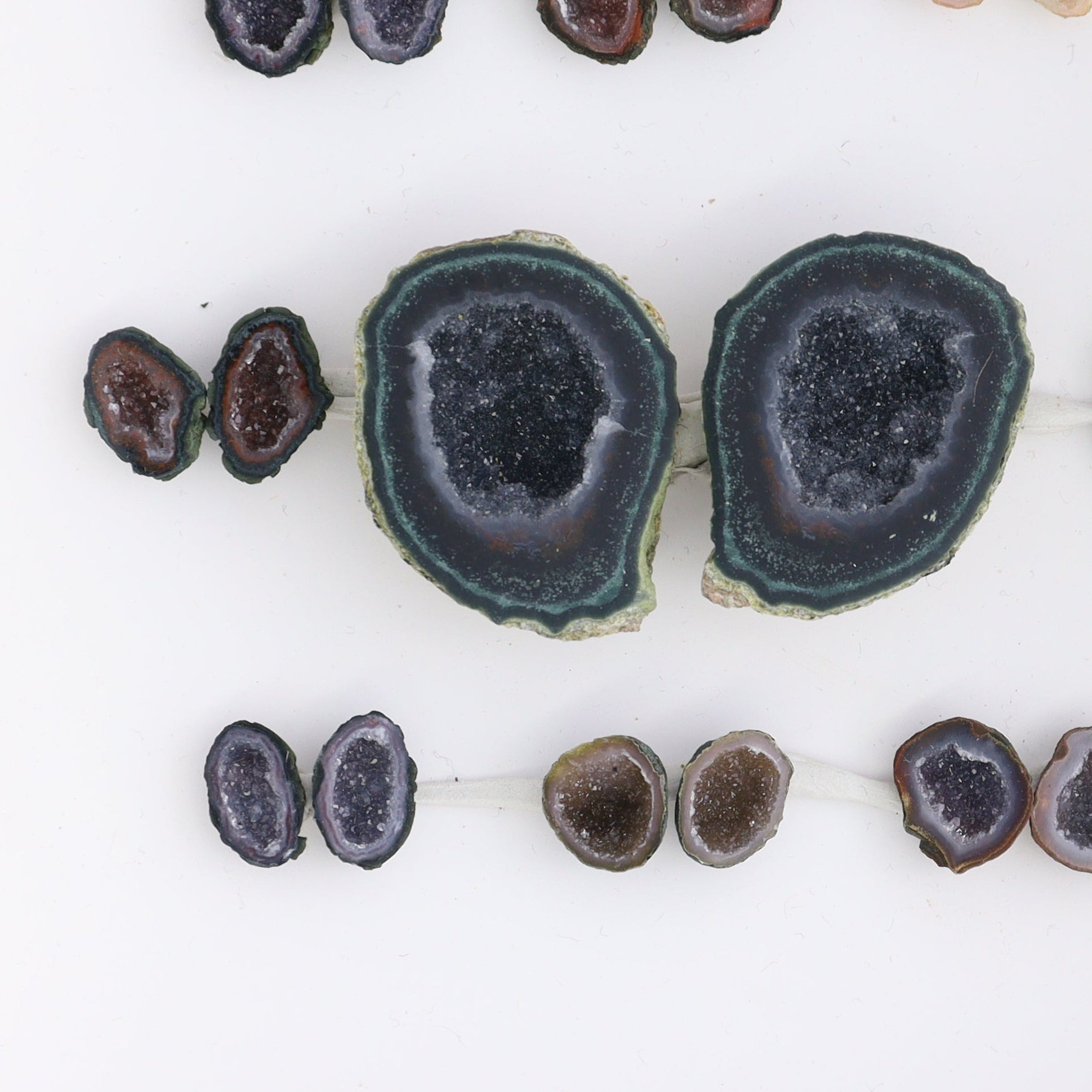 Tabasco Geodes 9 Pairs - Expert Wholesale and Supplier of Wholesale Crystals & Bulk Gemstones, ["Geodes","Tabasco Geode"]