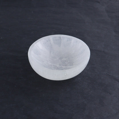 One Selenite (Satin Spar) Round Bowl 10 cm - Expert Wholesale and Supplier of Wholesale Crystals & Bulk Gemstones, ["Bowls","Morocco","Selenite"]