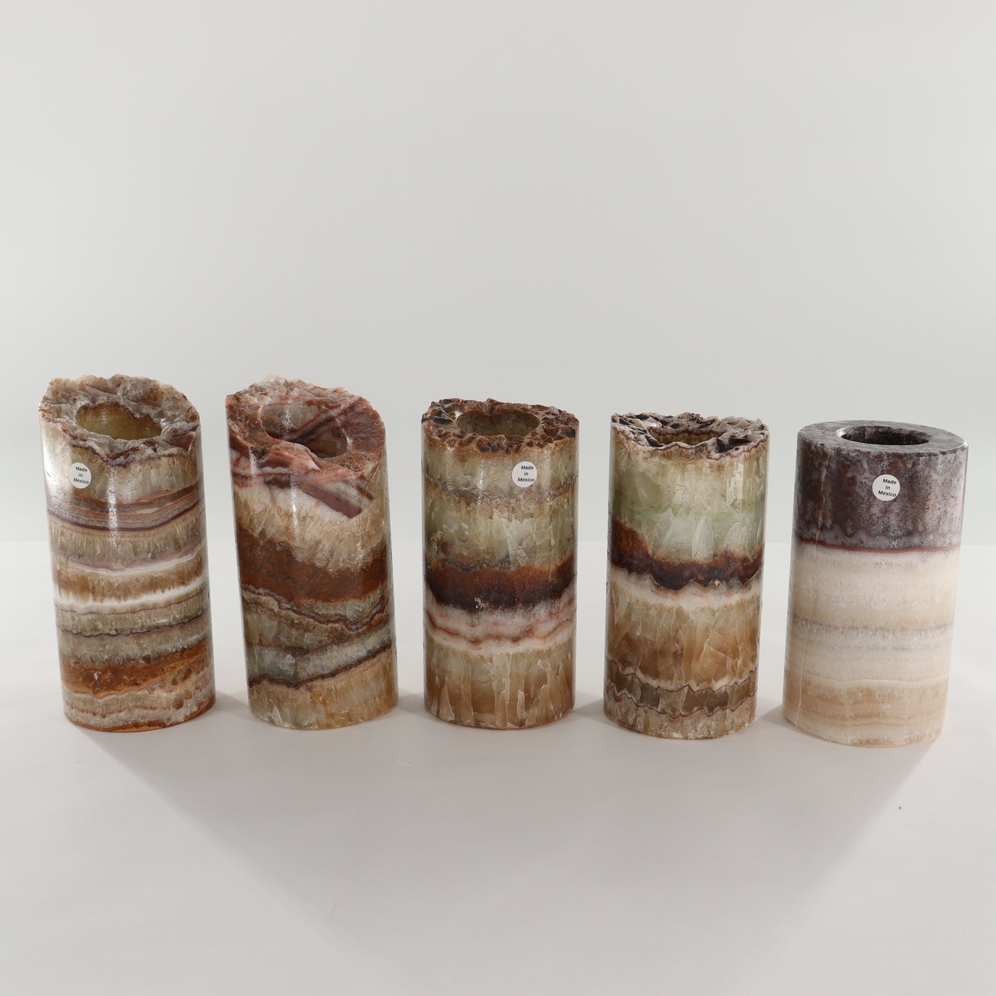 Onyx Candle Holders Set of 5 - Expert Wholesale and Supplier of Wholesale Crystals & Bulk Gemstones, ["Candle Holder","Mexico","onyx"]